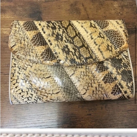 Morel Vintage snakeskin clutch with coin purse - Picture 2 of 10
